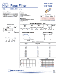 Datasheet VHF-1760+ manufacturer Mini-Circuits